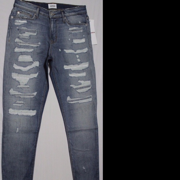 $265 HUDSON NICO SOUTHPAW SHREDDED SKINNY JEANS - Picture 2 of 7